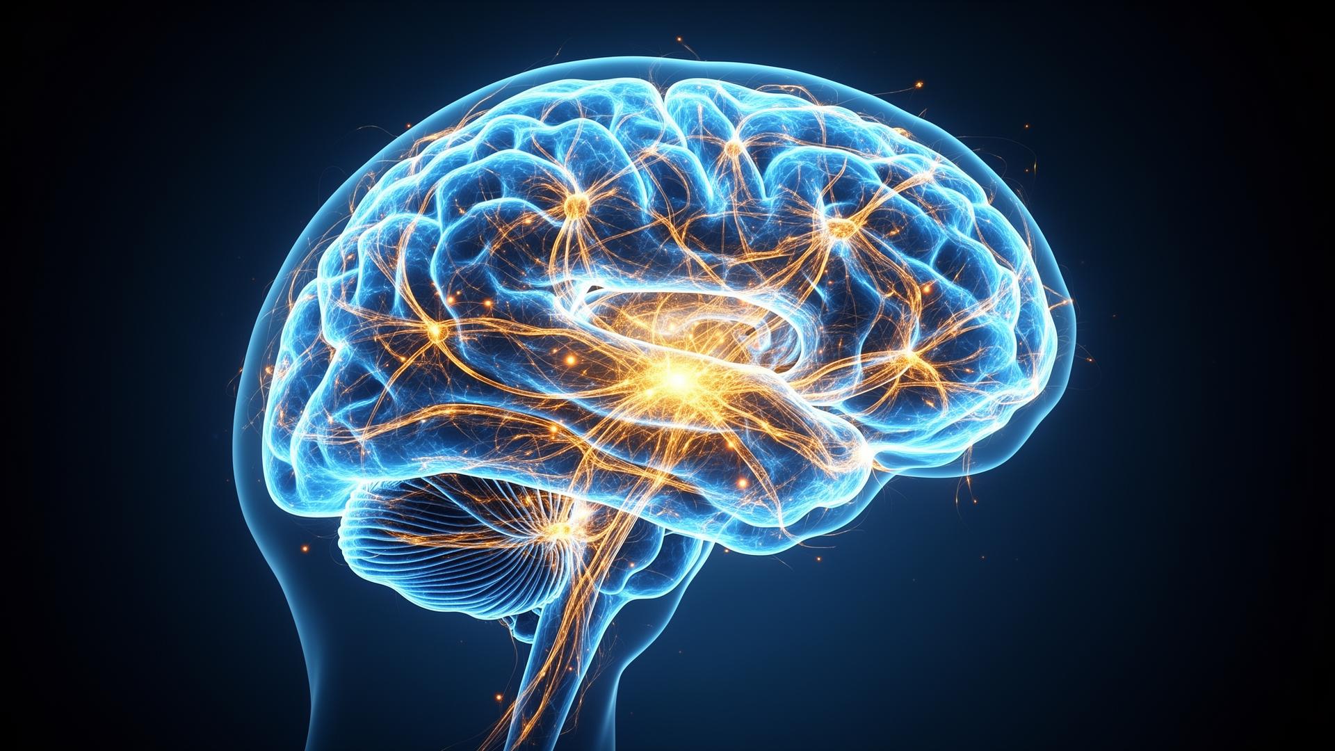Brain neural connections illustration