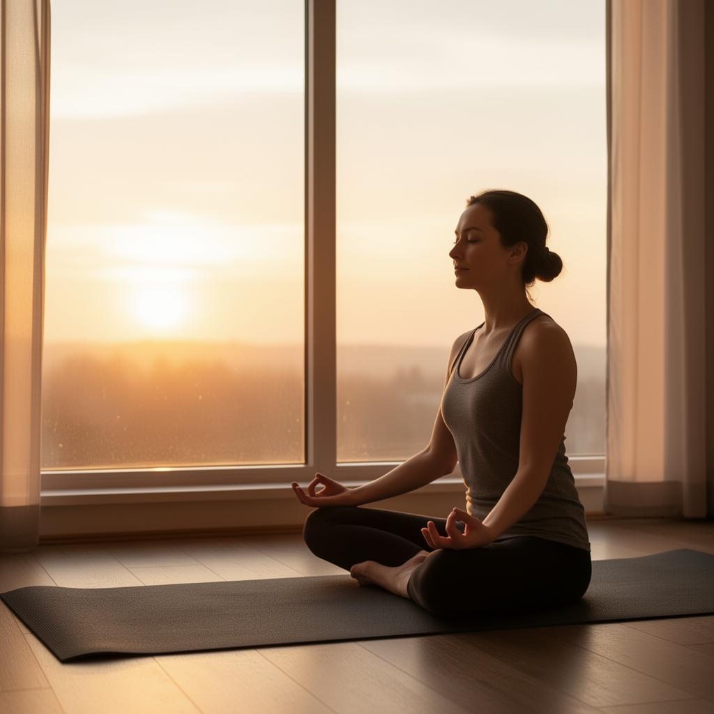 Person practicing morning meditation